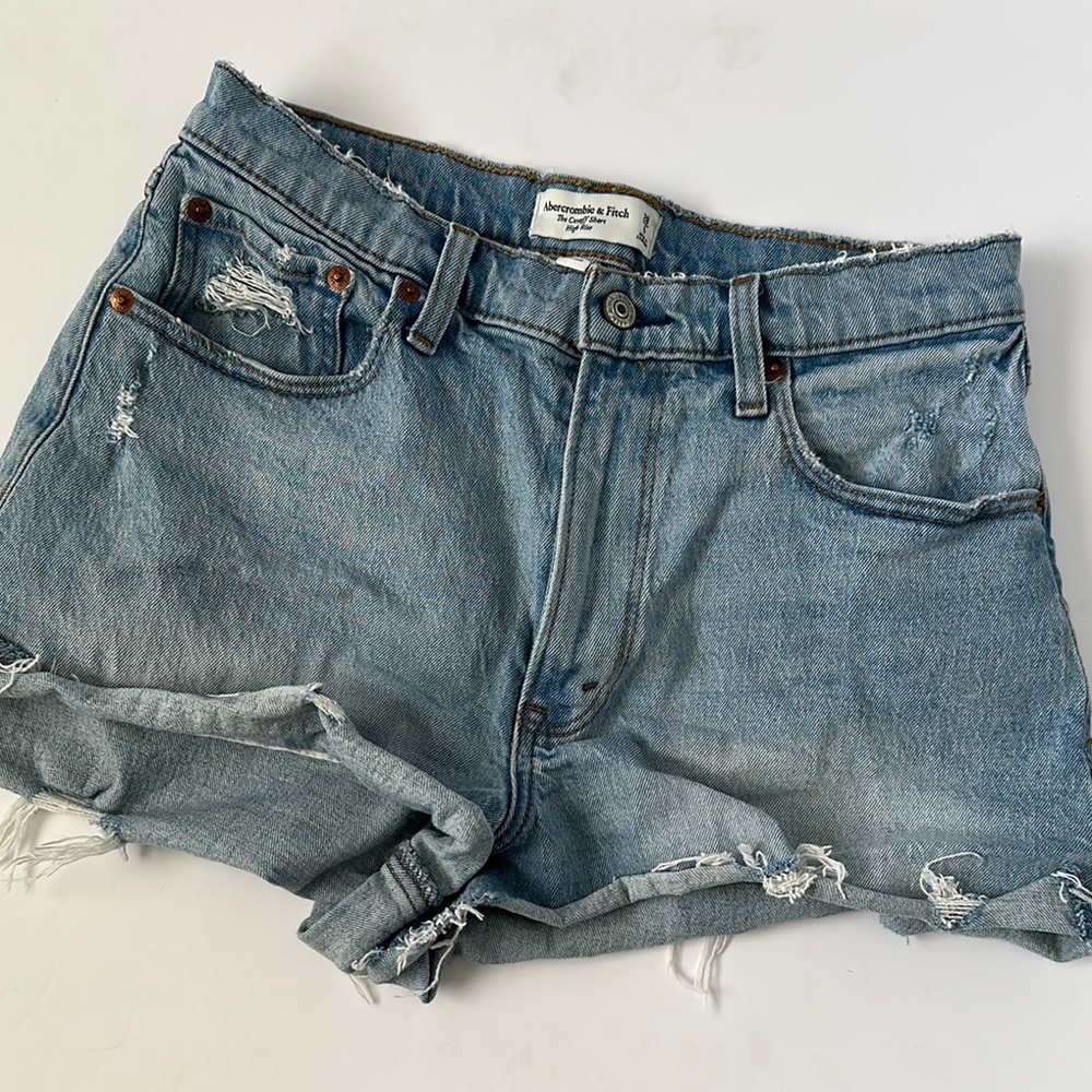 Abercrombie & Fitch Women's Blue Denim Shorts 28